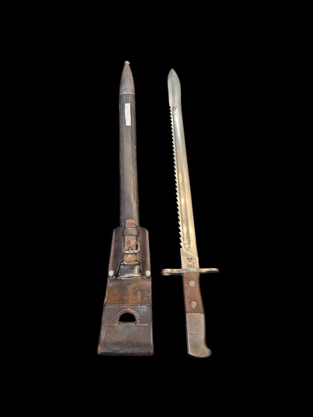 CH-Armee Faschinenmesser mit Lederscheide und Frosch