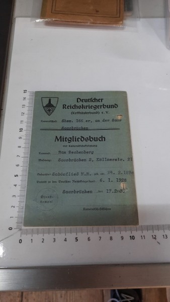 Mitgliederbuch deutscher Reichskriegerbund