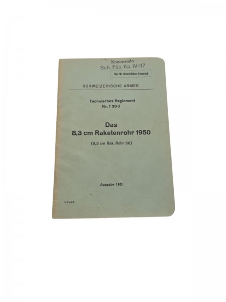 CH-Armee technisches Reglement Das 8,3cm Raketenrohr 1950