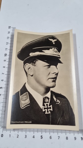 Orginal Ritterkreuz Postkarte Luftwaffe Oberleutnant PRILLER