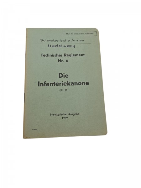 CH-Armee Technisches Reglement Die Infanteriekanone ik.35