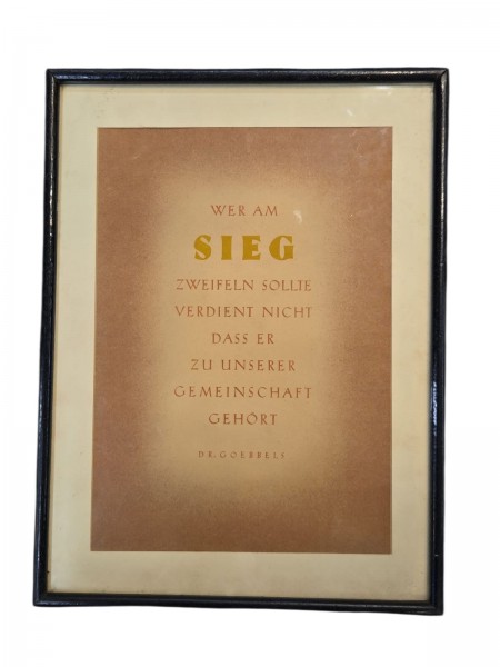 Göbels spruch aus der Zeit gerahmt ca.36,5x27,5cm