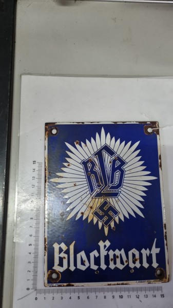 Original 3 Reich Emailschild B15cm L21cm