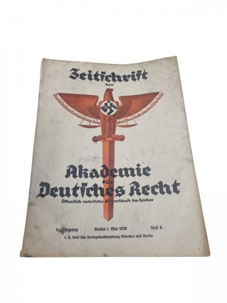 Zeitschrift der Akademie für Deutsches Reicht Berlin 1.mai 1939 Heft 9