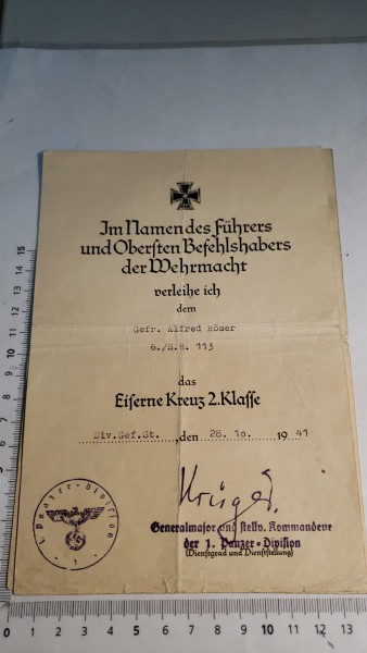 Original Wehrmacht Konvolut 3 Urkunden