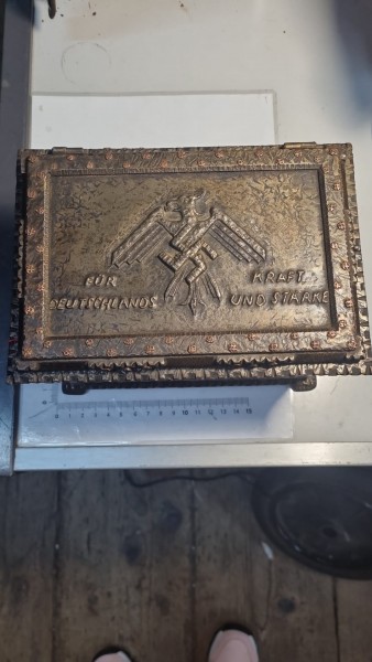 Original 3 Reich Metall box 14cm Hoch 20cm lang 14cm breit