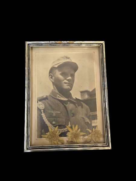 Wehrmacht Gebirgsjäger gerahmte Foto ca.21x16,5cm