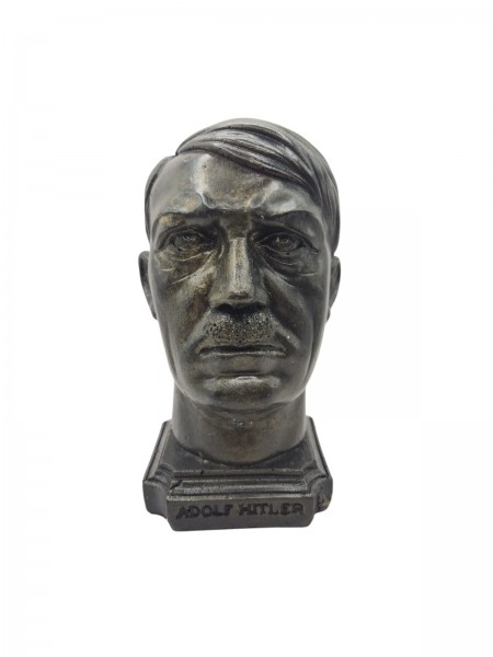A.Hitler Kopf Stein Verbronst ca.19cm hoch
