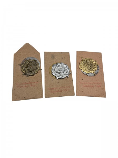 Kraftfahrer Bewehrungsauscheichnung in Gold Silber und Bronze