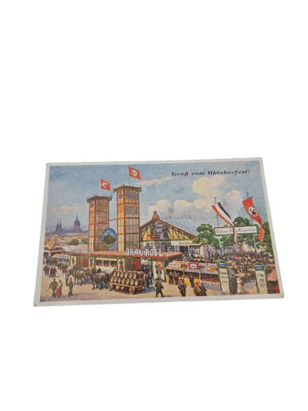 3.Reich Post Karte Gruss vom Oktoberfest