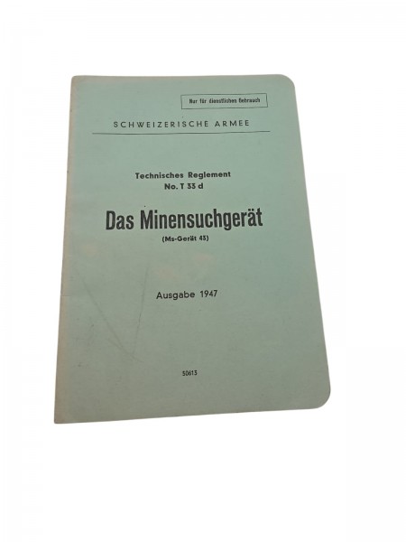 CH-Armee Technisches Reglement Das Minensuchgerät