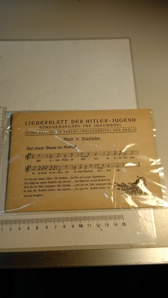 Liederblatt der Hitlerjugend Tierlieder