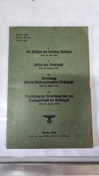 Orginal Heft Die Pflichten des deutschen Soldaten Polizei und Wehrmacht