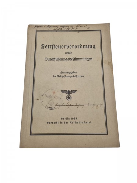 Fettsteuerordnung 1939