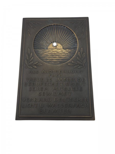 Original Anerkennungstafel Bronze 16x11cm