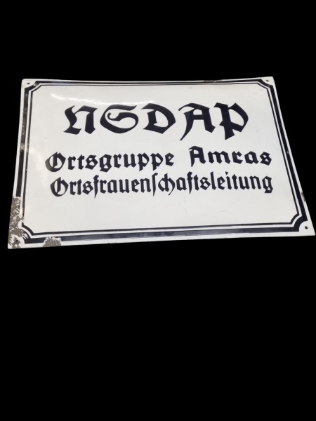 Original NSDAP Ortsschild Email 35,5x49,5cm