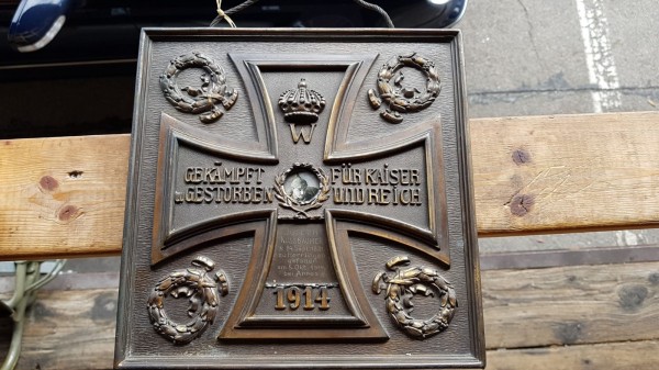 1. Weltkriegs Gedenktafel Bronze Kaiserreich