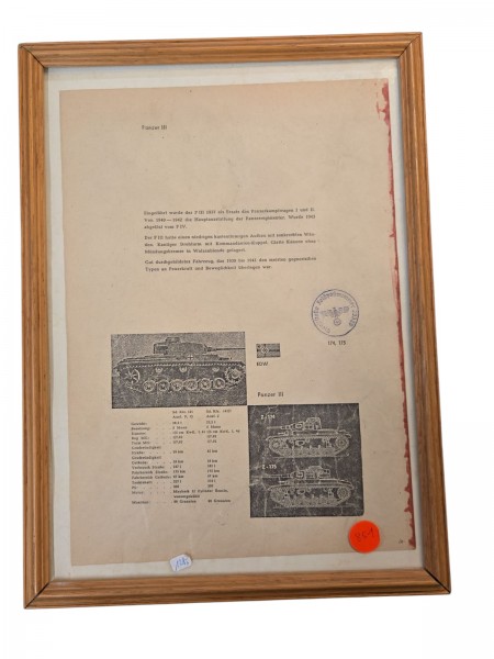 Bild / Beschreibung Panzer 3. ca.35x25cm