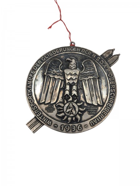 NSDAP Wintersport Plakette 3.Reich 12x9cm