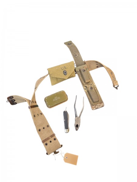 US Army 2.WK Gurt-Zange+ Sackmesser und verbands dose