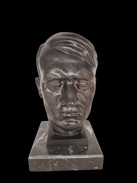 A.Hitler Büste Bronze Codiert HB 22cm Hoch