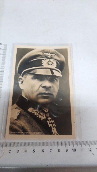 Orginal Ritterkreuzträger Postkarte Generalmajor Graf von Schwerin