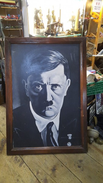 Orginal Adolf Hitler Bild auf Holz gemalt 135x94 cm