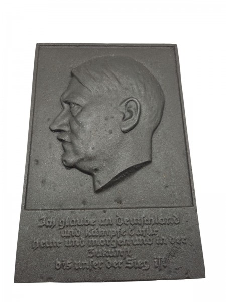 Original A.Hitler Guss Wandteller 31x21cm