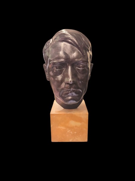 A.Hitler Büste H: 32cm Signiert Guss