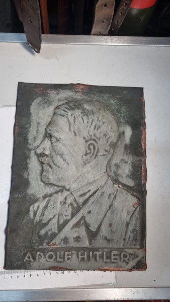 Original A.Hitler Wand Relev Kupfer 30x22cm