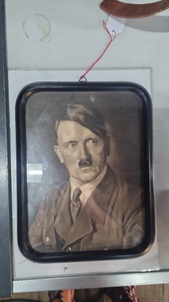 Original A.Hitler Bild Hinten mit Urkunde 26x18cm
