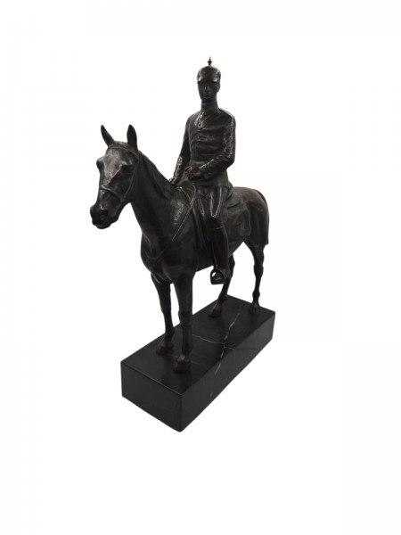 Bronze Deutsch Preussen Kavallerie Offizier ca.33cm hoch