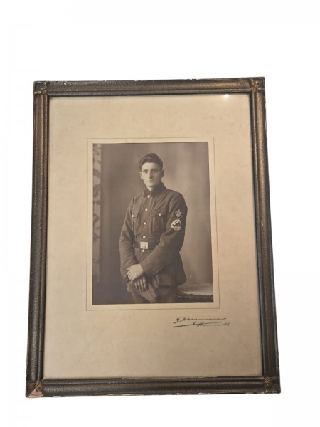 Original Soldatenbild aus dem 3.Reich in Original Rahmen ca.43x33cm