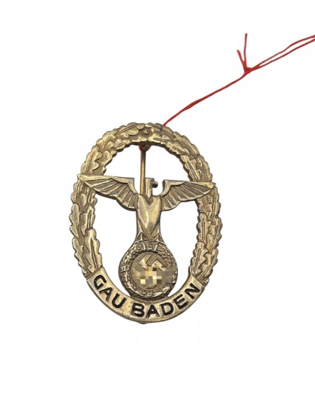 Original Gau Ehrenzeichen Baden Silber vergoldet