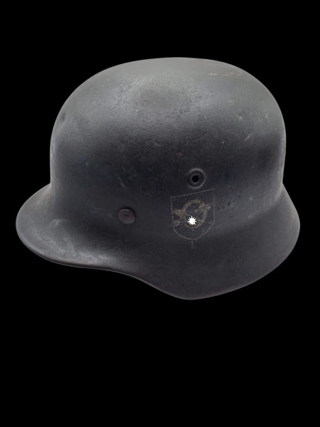 Original Polizei Kampfhelm beidseitig Abzeichen selten 3.Reich