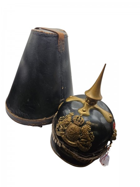Seltene Pickelhaube Bairisch 1 Jahr Freiwilliger mit Schachtel