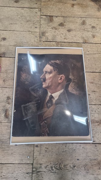 Original Amtsstubenbild A.Hitler oeldruck 88x78cm