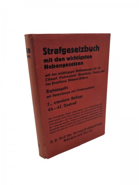 Strafgesetzbuch mit den wichtigsten Nebengesetzen