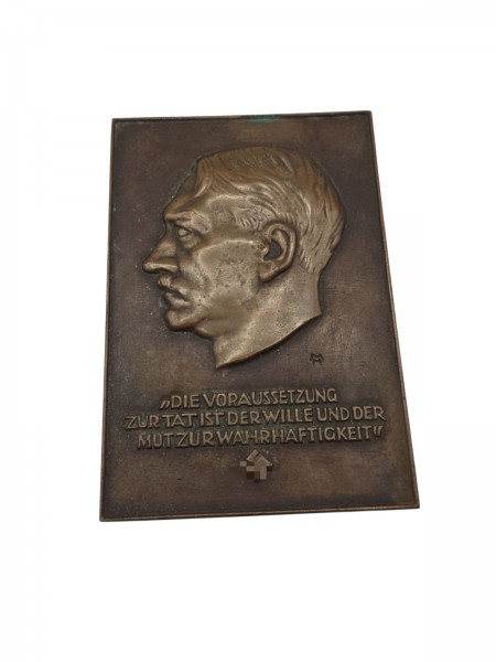 Kleines Führer Wand Relev Bronze 14x9,5cm