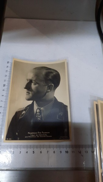 Original Postkarte Hauptmann Fritz Fessmann Träger des ichenlaubs zum Ritterkreuz