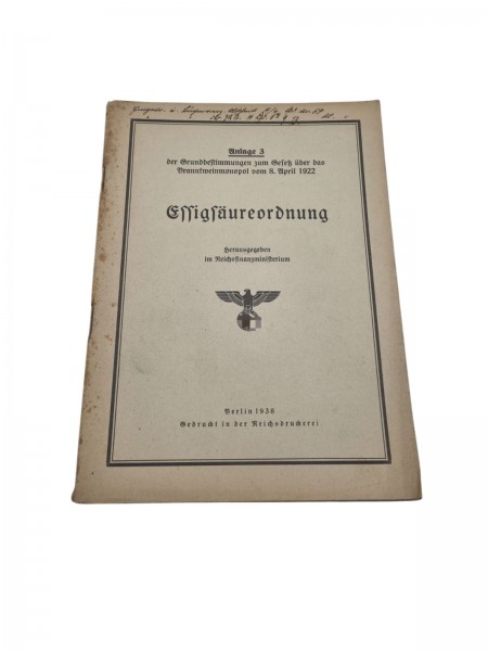 Essigsäureordnung 1938