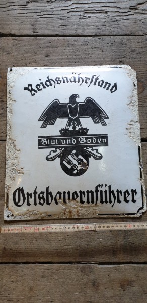 Orginal Emailschid 3.Reich Blut und Boden Reichsnährstnd Ortsbauernführer