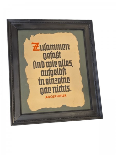 Original Zitat des Führers ca.43x37cm