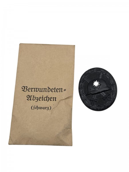 Original Verwundetenabzeichen in schwarz+ Verleihungstüte