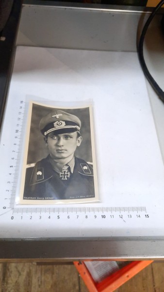 Orginal Ritterkreuzträger Postkarte Panzer Hauptmann Georg Grüner