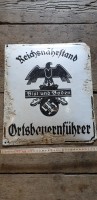 Original Emailschild 3.Reich Blut und Boden Reichsnährstand Ortsbauernführer Original Emailschild 3.Reich Blut und Boden Reichsnährstand Ortsbauernführer