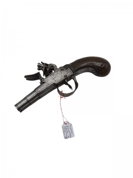 Steinschloss-Taschenpistole London Doppellauf