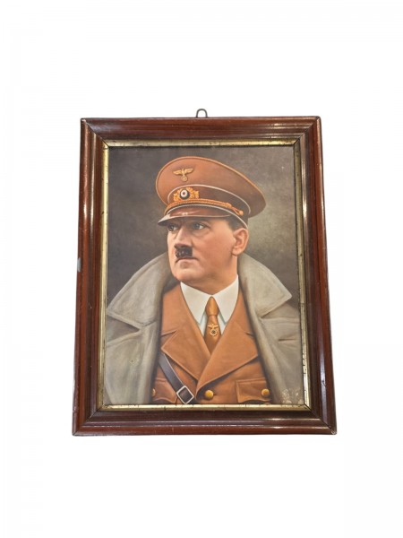 A.Hitler Bild Original Gerahmt 23x29cm