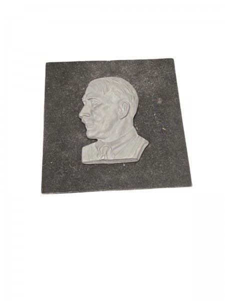 Original A.Hitler Wandrelev auf Holz aufgezogen 30x30cm