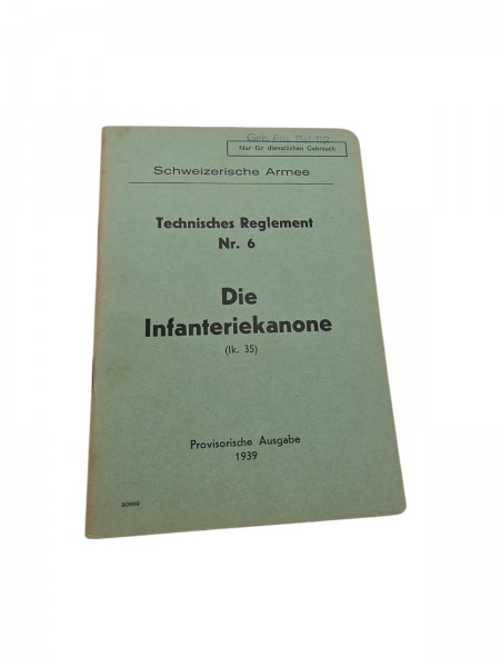 CH-Armee Technisches Reglement Die Infanteriekanone ik.35